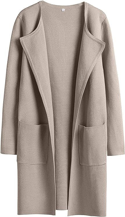 Women's Woolen Coat With Pockets Autumn And Winter Temperament Slim Fit Mid Length Jacket Comfortable Casual Lapel Coats