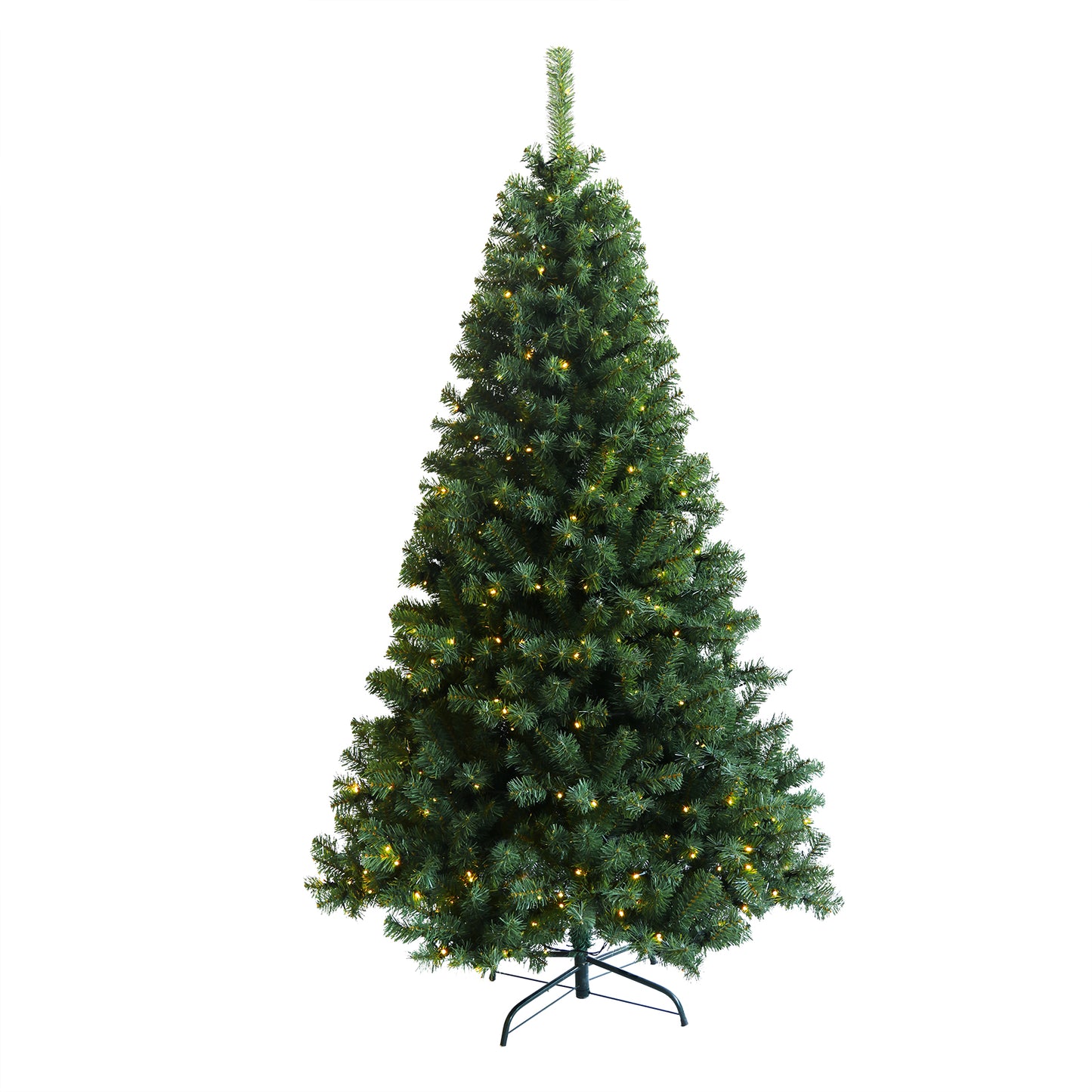 Pre-lit Christmas Tree 6ft Artificial Hinged Xmas Tree with Foldable Stand