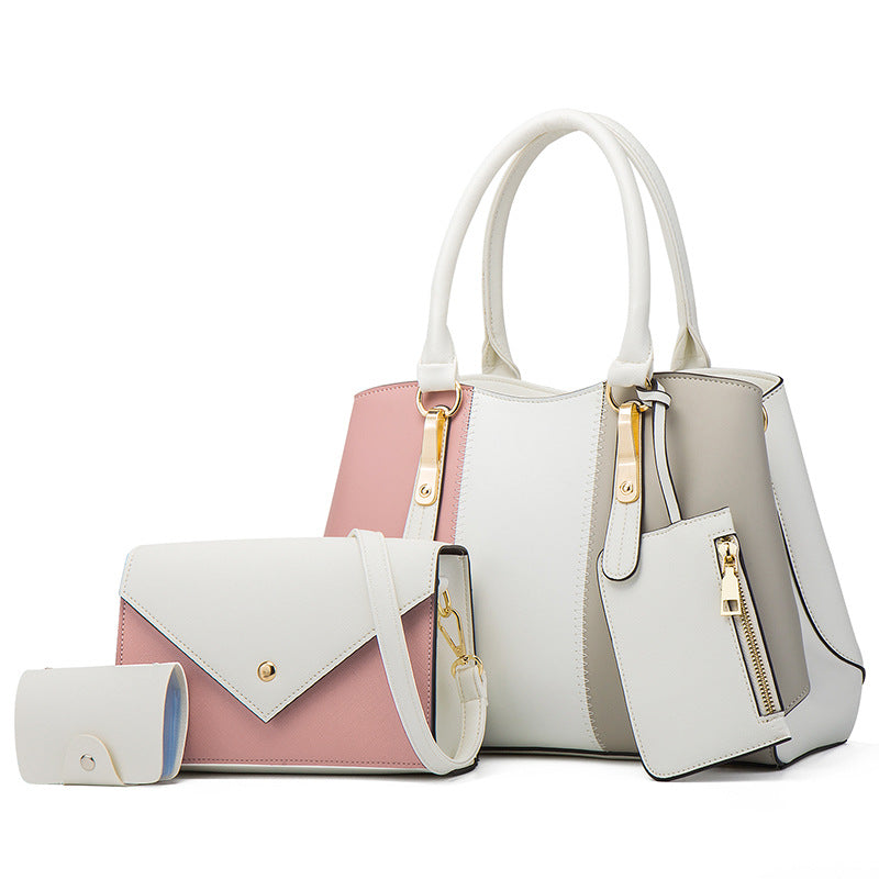 New Fashion Contrast Color Women's Bags Women's Handbags One Shoulder Messenger Bags Mother Bags Four Ladies Bags