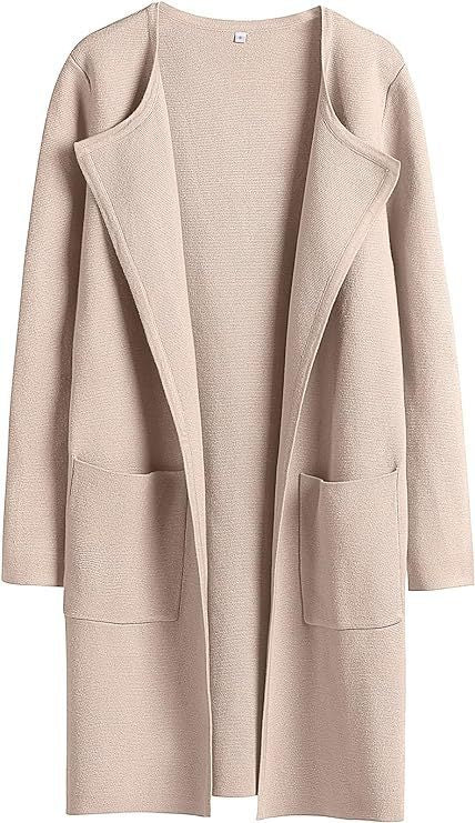 Women's Woolen Coat With Pockets Autumn And Winter Temperament Slim Fit Mid Length Jacket Comfortable Casual Lapel Coats