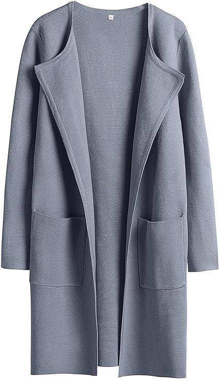 Women's Woolen Coat With Pockets Autumn And Winter Temperament Slim Fit Mid Length Jacket Comfortable Casual Lapel Coats