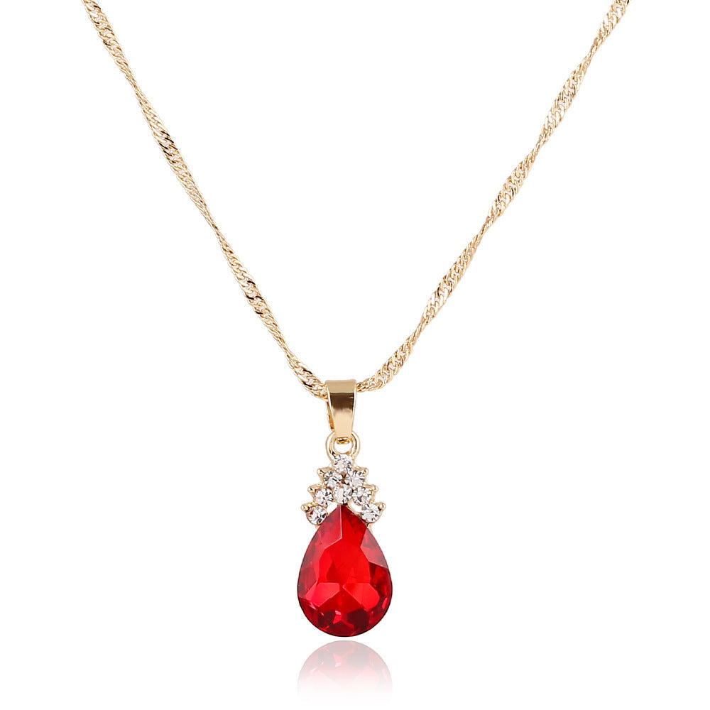 Womens Diamond Crystal Necklace Earrings Crystal Necklace Earrings Set