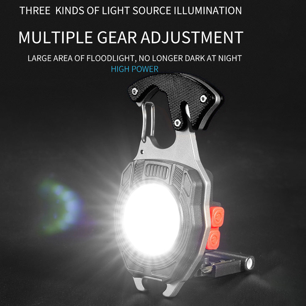 COB Lantern Mutifuction Portable Flashlight Pocket Work Light Outdorr Camping Fishing Climbing LED Light Bottle Opener Hook