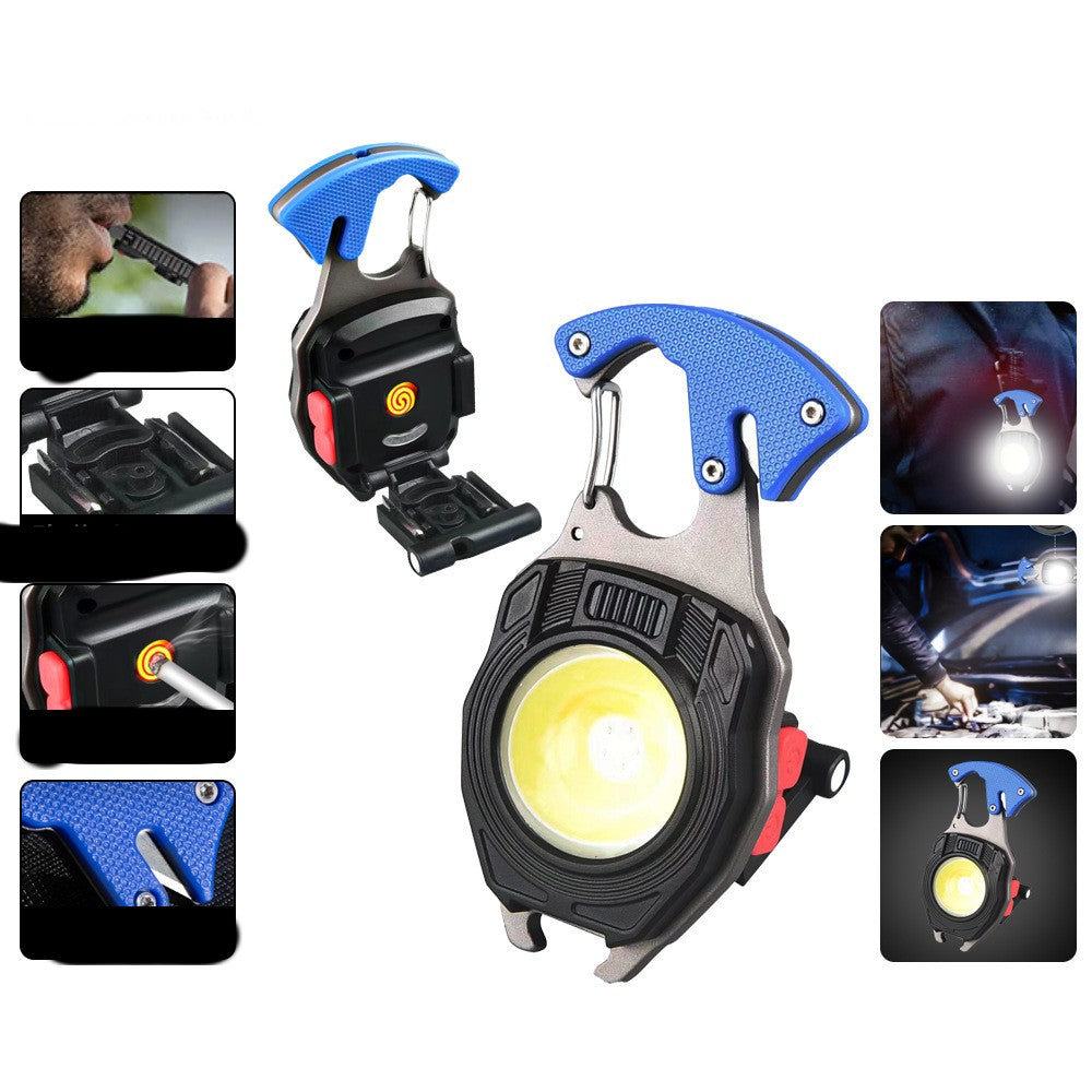 COB Lantern Mutifuction Portable Flashlight Pocket Work Light Outdorr Camping Fishing Climbing LED Light Bottle Opener Hook
