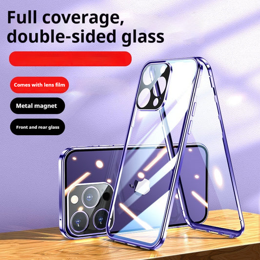 Applicable To 16 Series Double-sided Glass Ultra-thin Magnetic Drop-resistant Phone Case