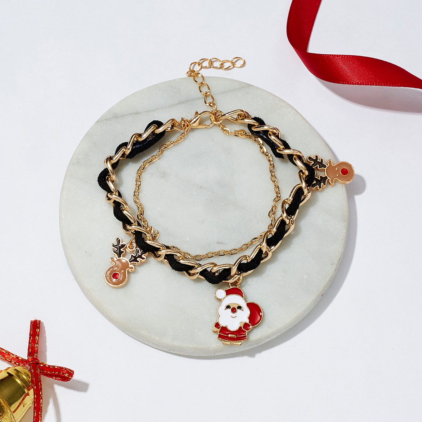 Christmas multi-layer braided bracelet