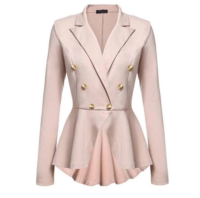 Fashion Slim Fit Women Blazer Jackets Womens White Ladies Blazer Office Lady Jacket Elegant Female Solid Button Plus Size