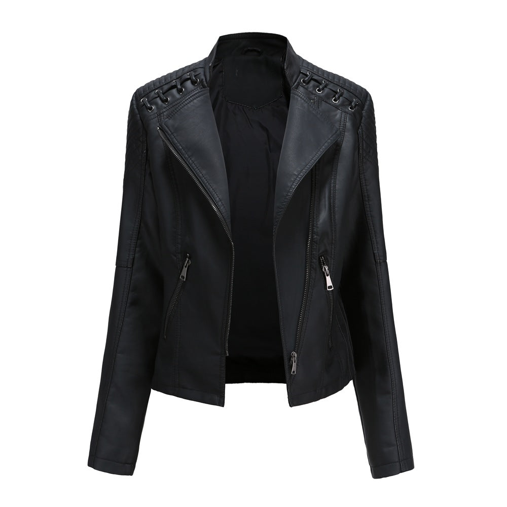 Spring and Autumn Leather Thin Ladies Motorcycle Suit