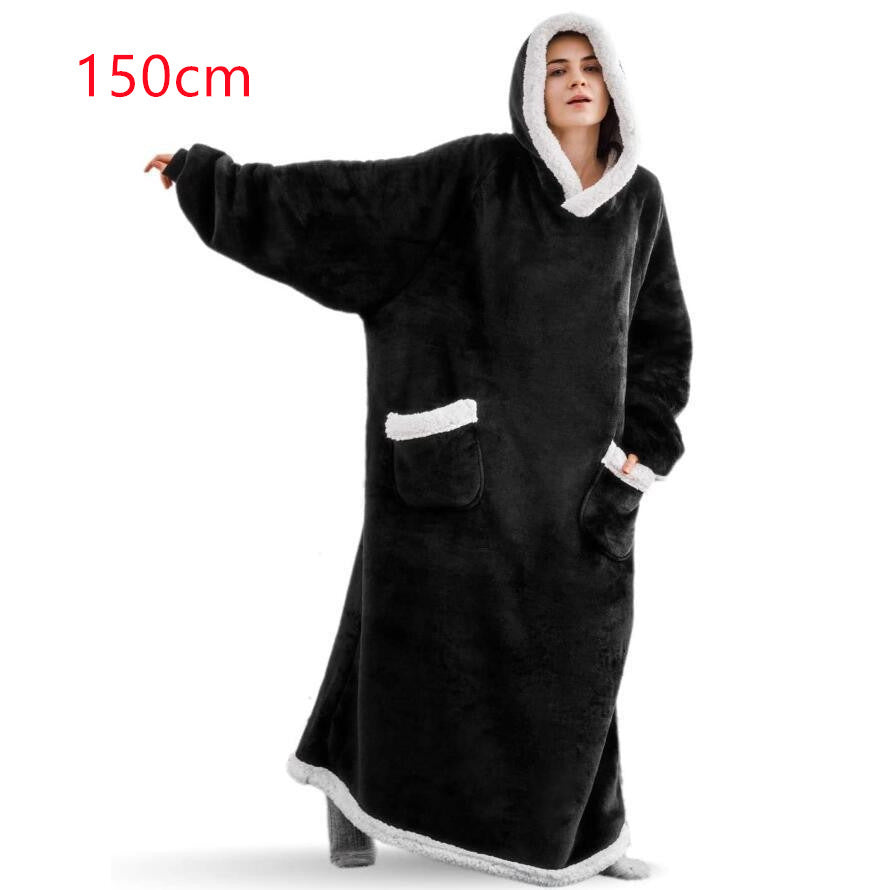 Winter TV Hoodie Blanket Winter Warm Home Clothes Women Men Oversized Pullover With Pockets