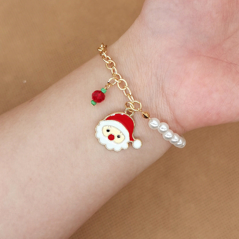 Elk Snowflake Bell Christmas Bracelet