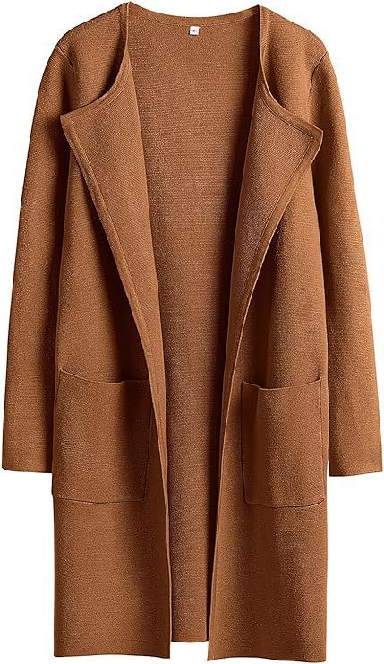 Women's Woolen Coat With Pockets Autumn And Winter Temperament  Slim Fit Mid Length Jacket Comfortable Casual Lapel Coats