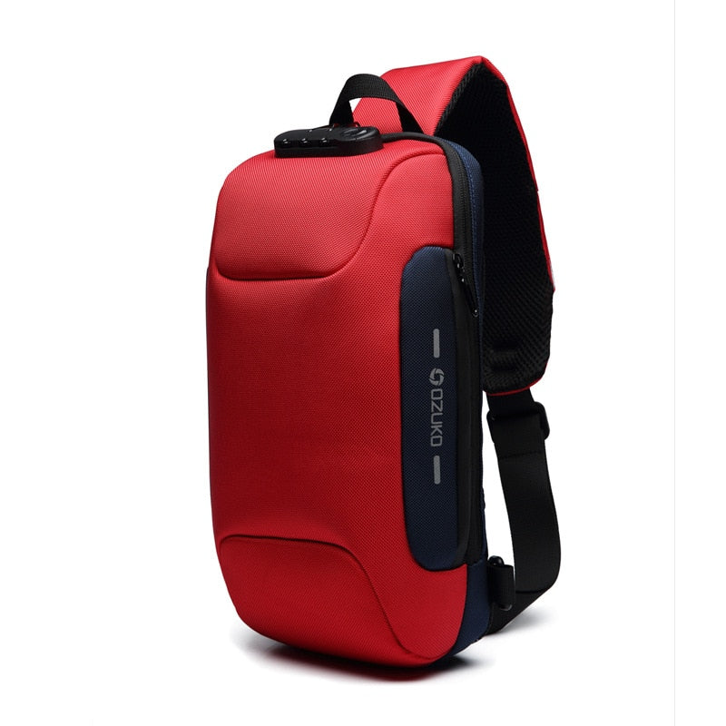 Multifunctional Shoulder Bag Anti-Theft Waterproof Chest Bag USB