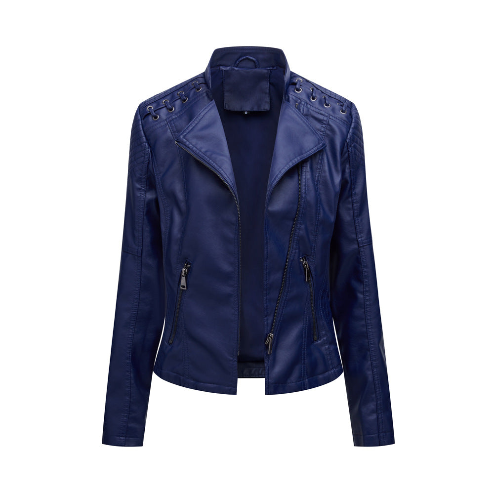 Spring and Autumn Leather Thin Ladies Motorcycle Suit