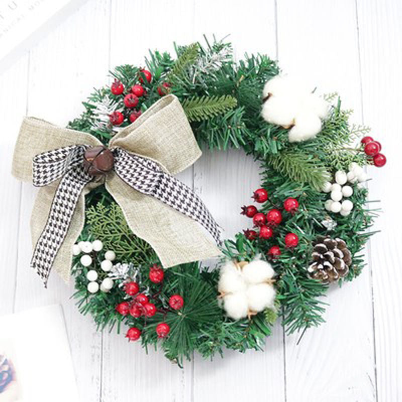 Christmas Decorations 30cm Christmas Wreath Simulation Wreath Door Hanging Window Props Background Christmas Tree Accessories