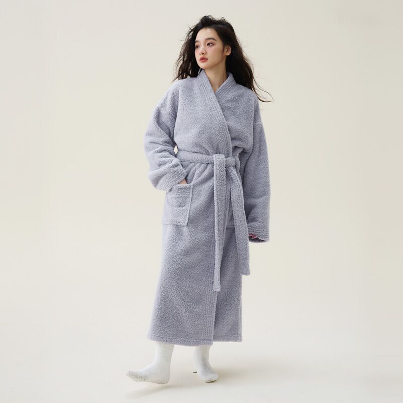 Coral Fleece Thicken And Lengthen Men's And Women's Nightgown