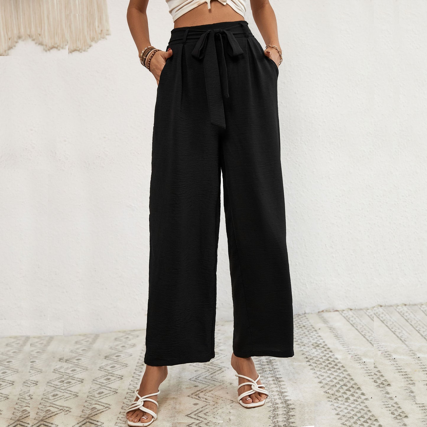 Commuter Wind Pocket High Waist Wide-leg Pants