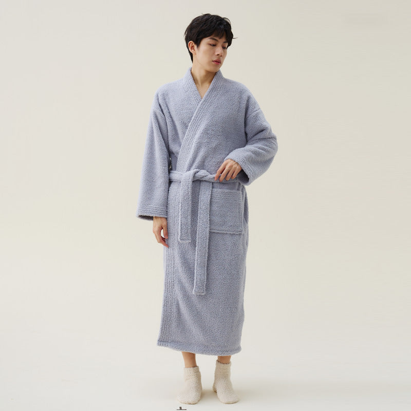 Coral Fleece Thicken And Lengthen Men's And Women's Nightgown