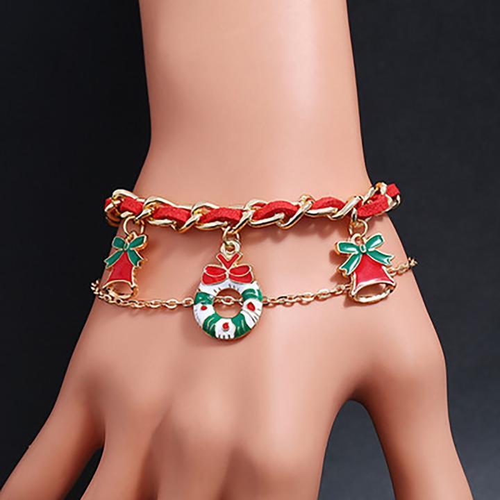 Snowflake Christmas Tree Alloy Dripping Bracelet