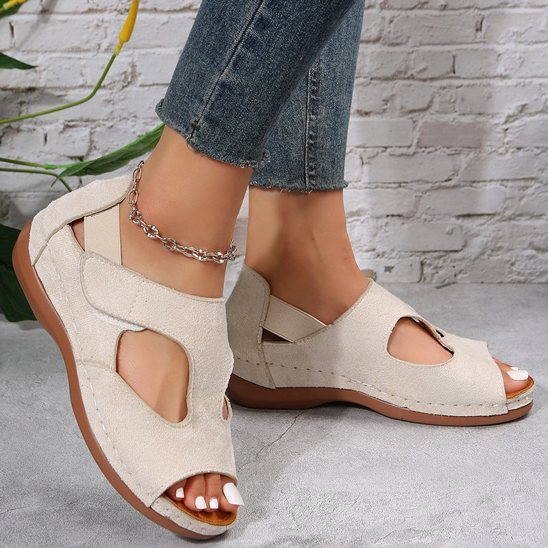 Casual Sandals Summer Shoes For Women Low Heels Velcro Shoes