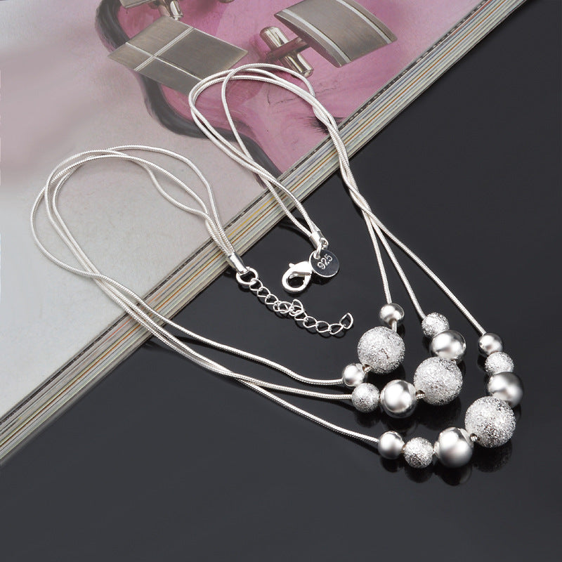 Bead Necklace Jewelry Jewelry Electroplating Silver Jewelry