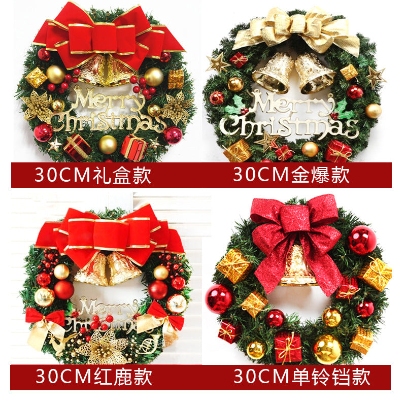 Christmas Decorations 30cm Christmas Wreath Simulation Wreath Door Hanging Window Props Background Christmas Tree Accessories