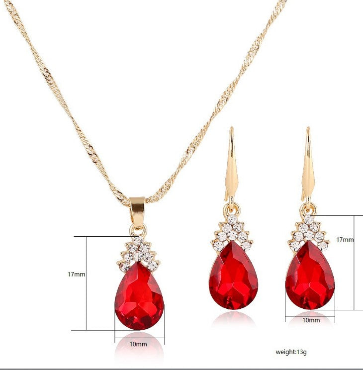 Womens Diamond Crystal Necklace  Earrings Crystal Necklace Earrings Set