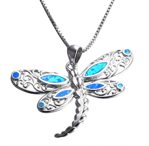 Fashion silver filled blue opal sea turtle pendant necklace for women female Animal wedding ocean beach jewelry gift