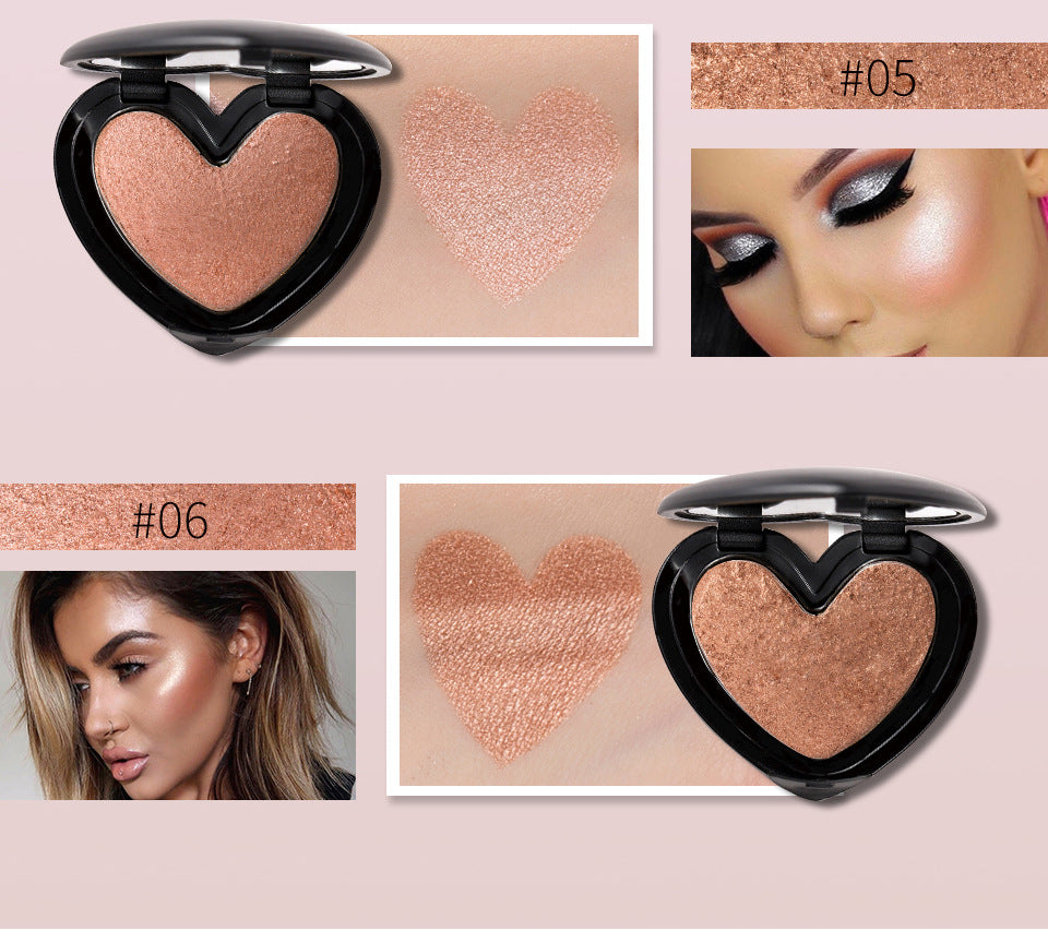 Gold Highlighter Palette Cosmetic Iluminador Face Contour Glow Makeup Bronze Powder Roze Shimmer High Lighter Heart