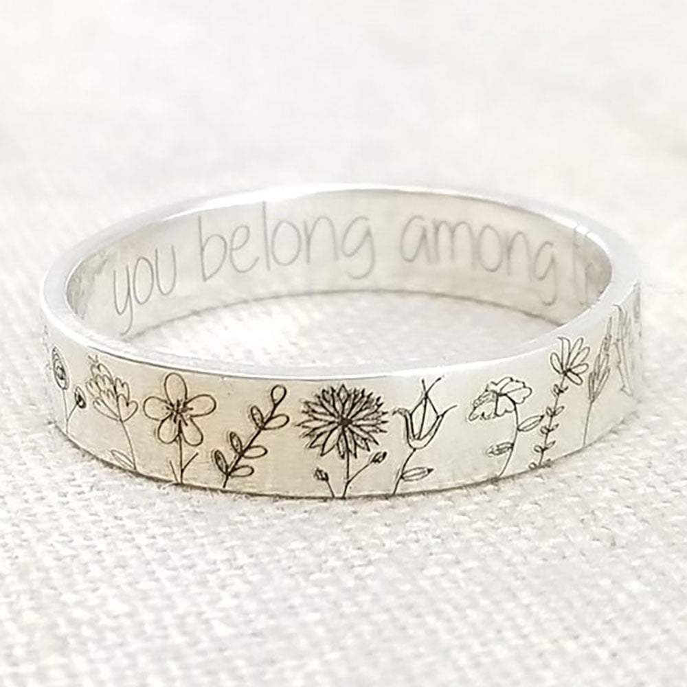 European And American Cross-Border New Style You Belong Among The Wildflowers Simple Dandelion Ring