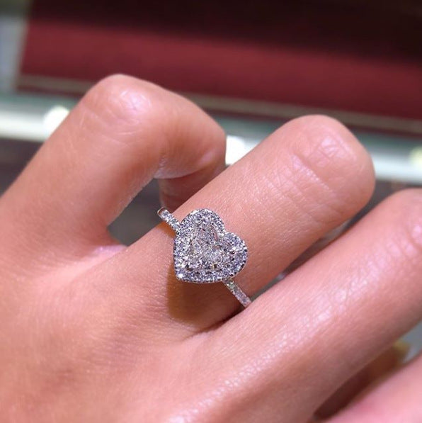 Creative Heart-shaped Diamond Ring