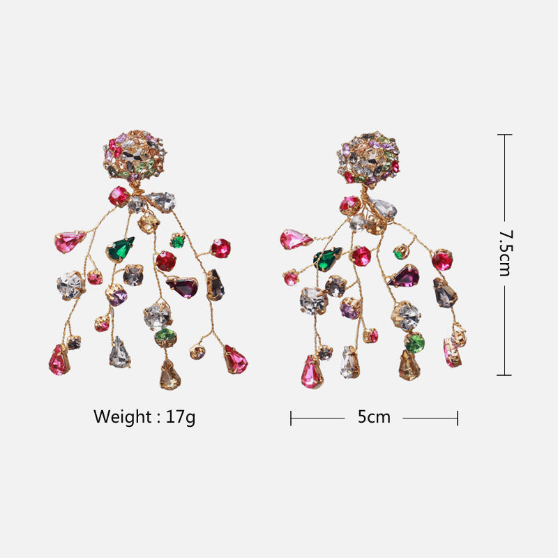 Earrings Colorful Diamond Earrings Colorful Crystal Earrings