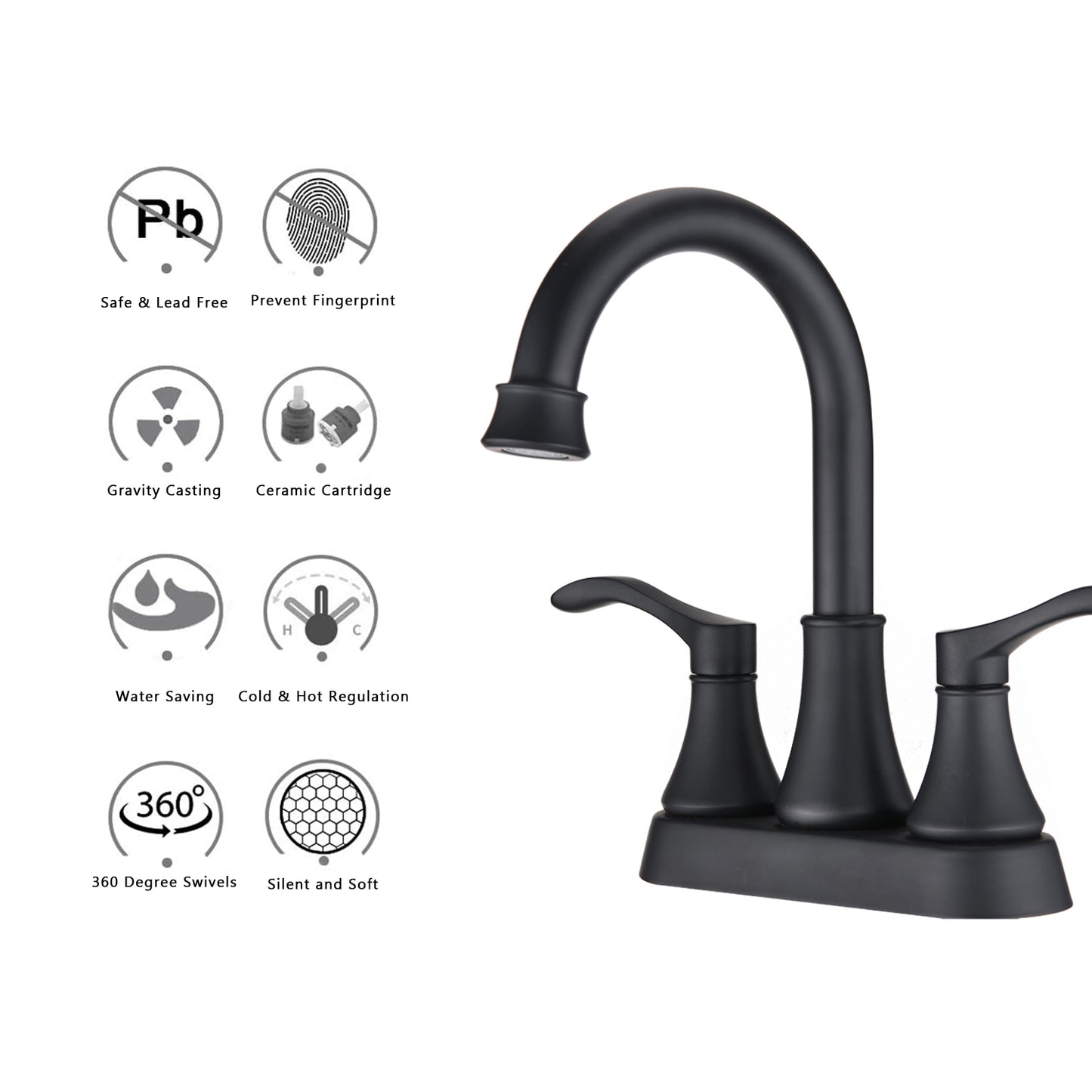 2-handle Lavatory Faucet Bathroom Sink Faucet