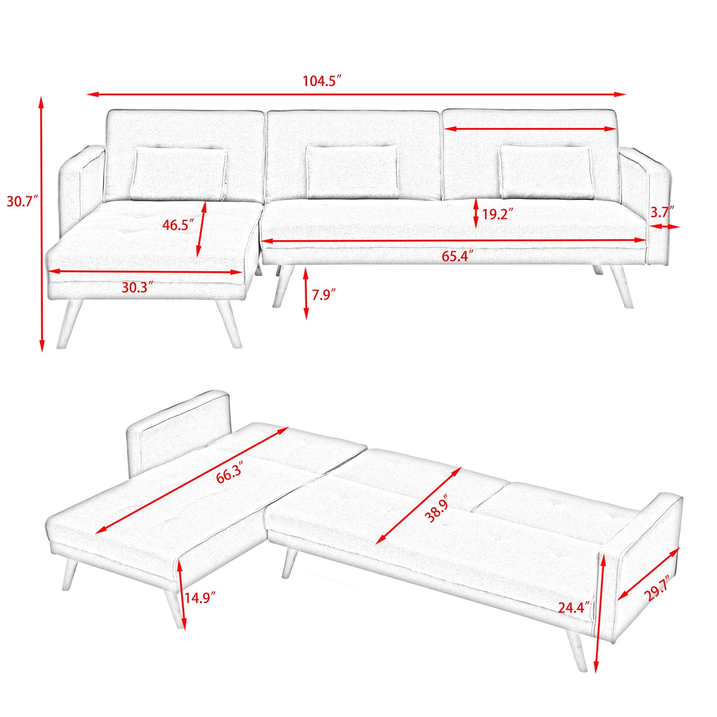 Variable bed sofa living room folding sofa,right noble concubine