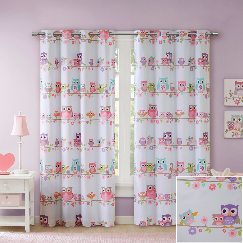 Owl Printed Blackout Curtain Panel