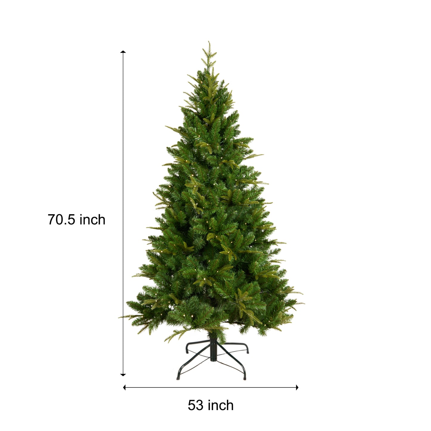 6-FT Artificial Christmas Tree with 1079 Tips,260LED, Unlit Hinged Spruce PVC/PE Xmas Tree for Indoor Outdoor, Green