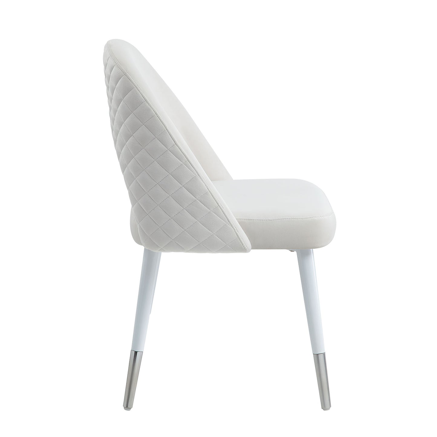 ACME Zemirah Side Chair(Set-2), White Velvet &amp; White Finish DN02234