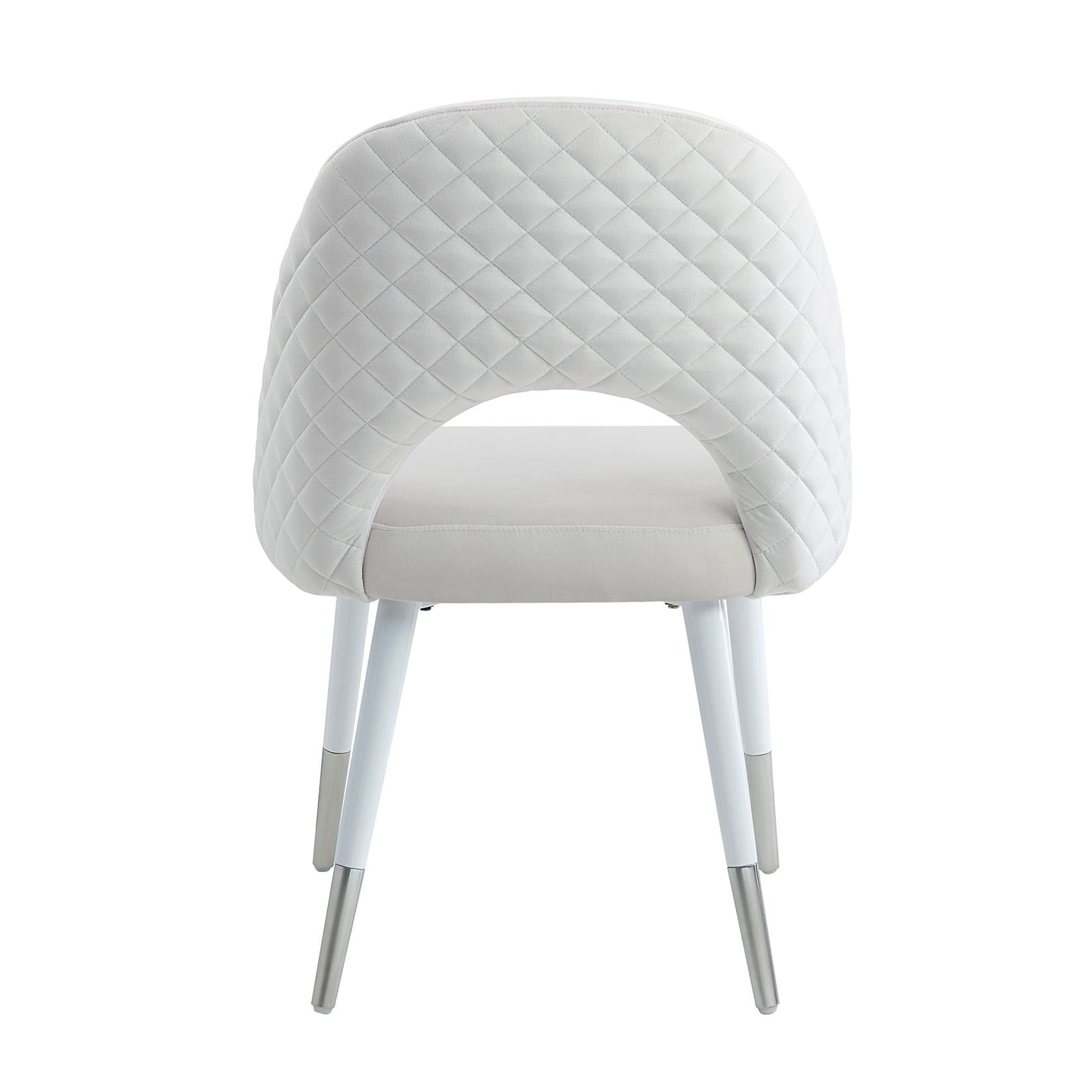 ACME Zemirah Side Chair(Set-2), White Velvet &amp; White Finish DN02234