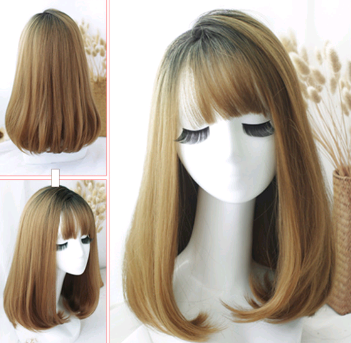 Wig female air bangs fashion chemical fiber hair wig fake hair