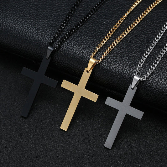 Classic Cross Men's Pendant Necklace Fashion Stainless Steel