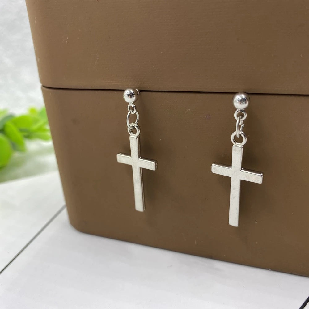 Personalized Hip-hop Punk Style Cross Earrings