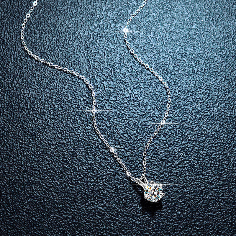 S925 Silver One Carat Moissanite Necklace