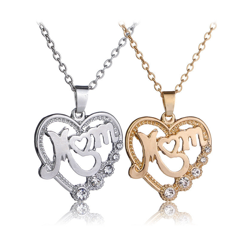 MOM Mother Love Hollow Alloy Necklace