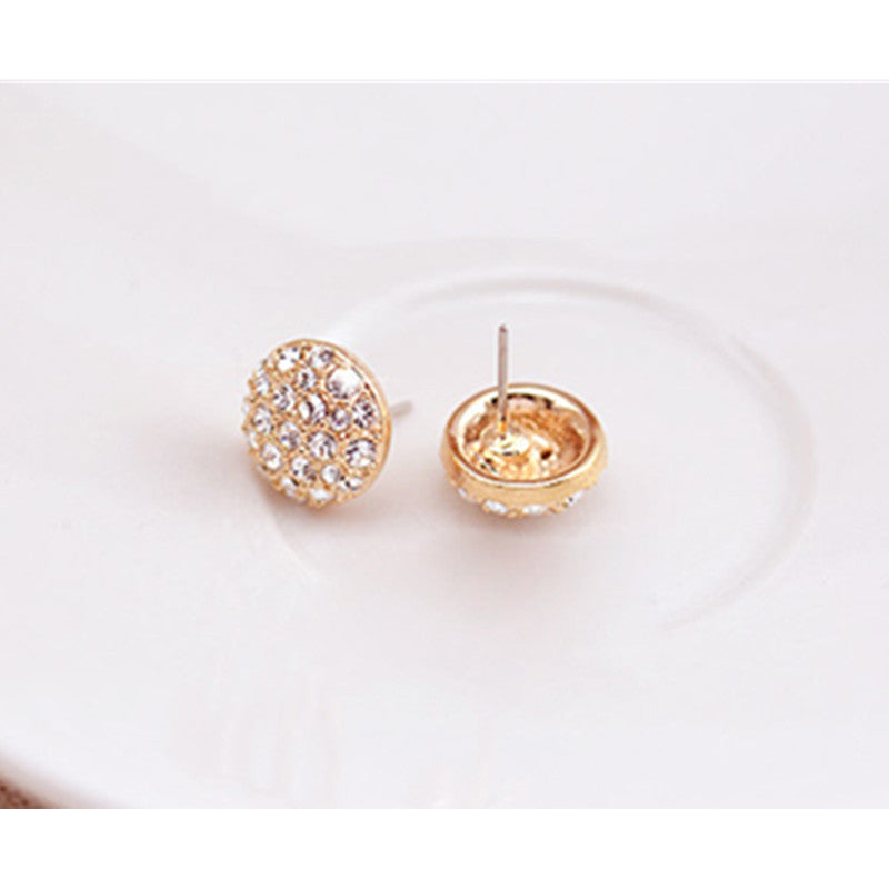 Atmospheric Full Diamond Round Earrings