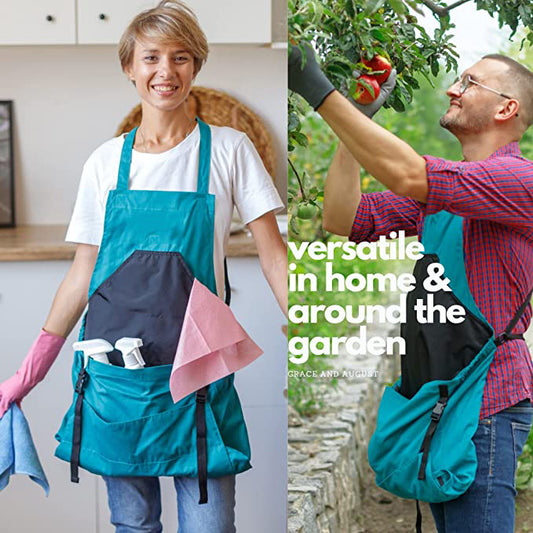 Large Pocket Gardening Fruit Storage Bag Multi-purpose Backpack Apron