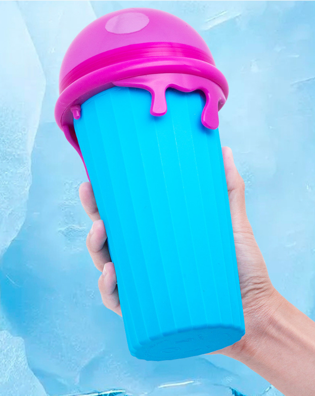 500ml Large Capacity Slush Cup Summer Squeeze Homemade Juice Water Bottle Quick-Frozen Smoothie Sand Cup Pinch Fast Cooling Magic Ice Cream Slushy Maker Beker Kitchen Gadgets