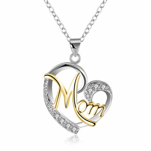 European And American Women''s Necklaces  Mom Color Separation Heart-shaped Diamonds 2021 Wish Explosive Mother'  Day Gifts Across The Border