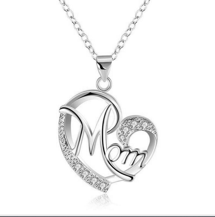 European And American Women''s Necklaces  Mom Color Separation Heart-shaped Diamonds 2021 Wish Explosive Mother'  Day Gifts Across The Border