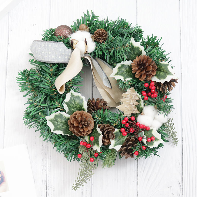 Christmas Decorations 30cm Christmas Wreath Simulation Wreath Door Hanging Window Props Background Christmas Tree Accessories