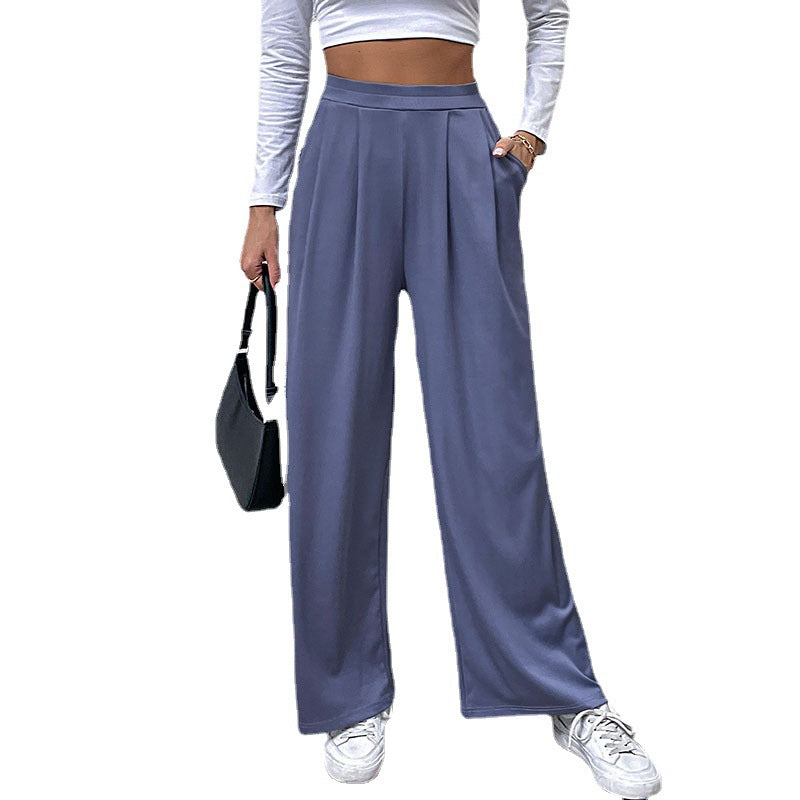 Style Pleated Casual Wide-leg Pants