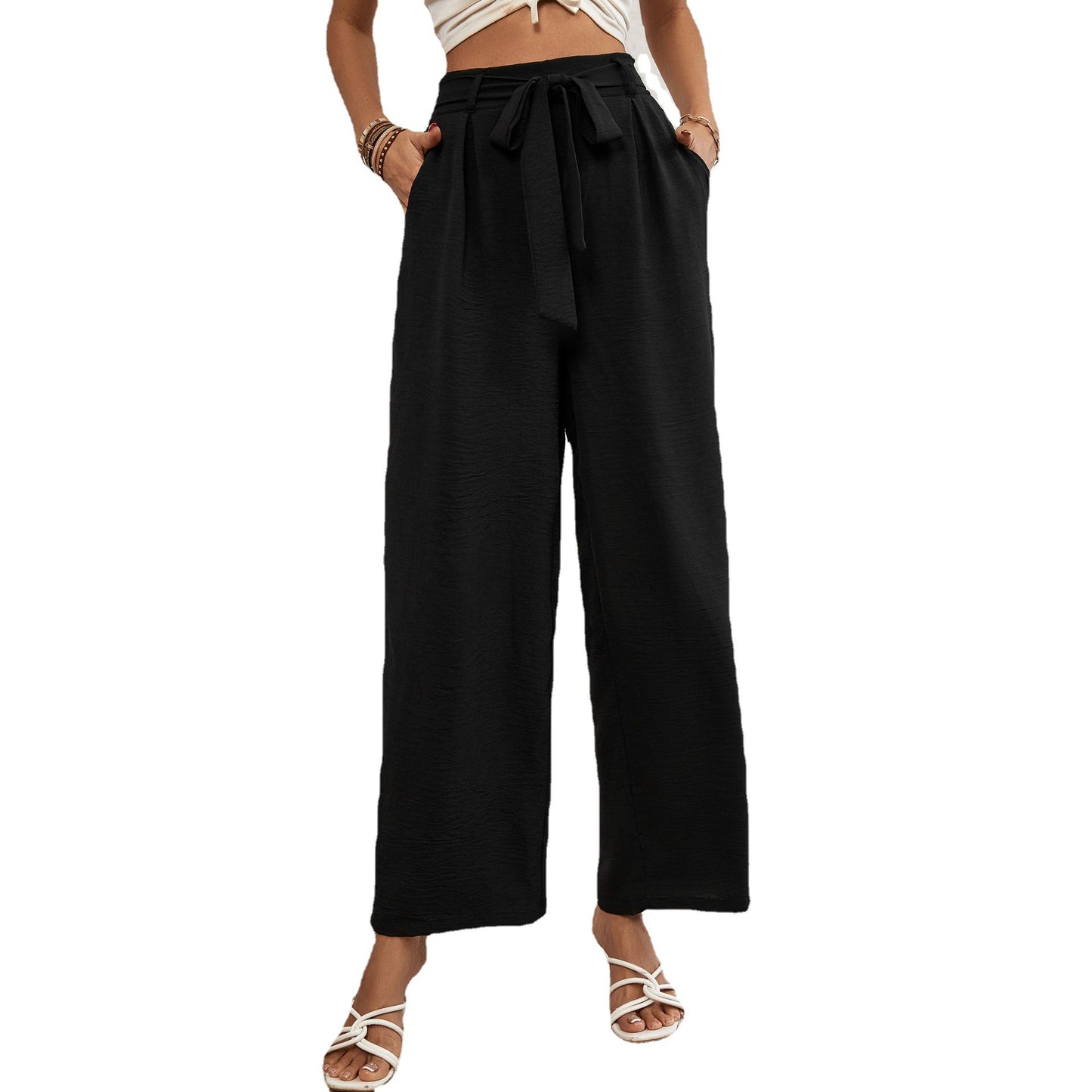 Commuter Wind Pocket High Waist Wide-leg Pants